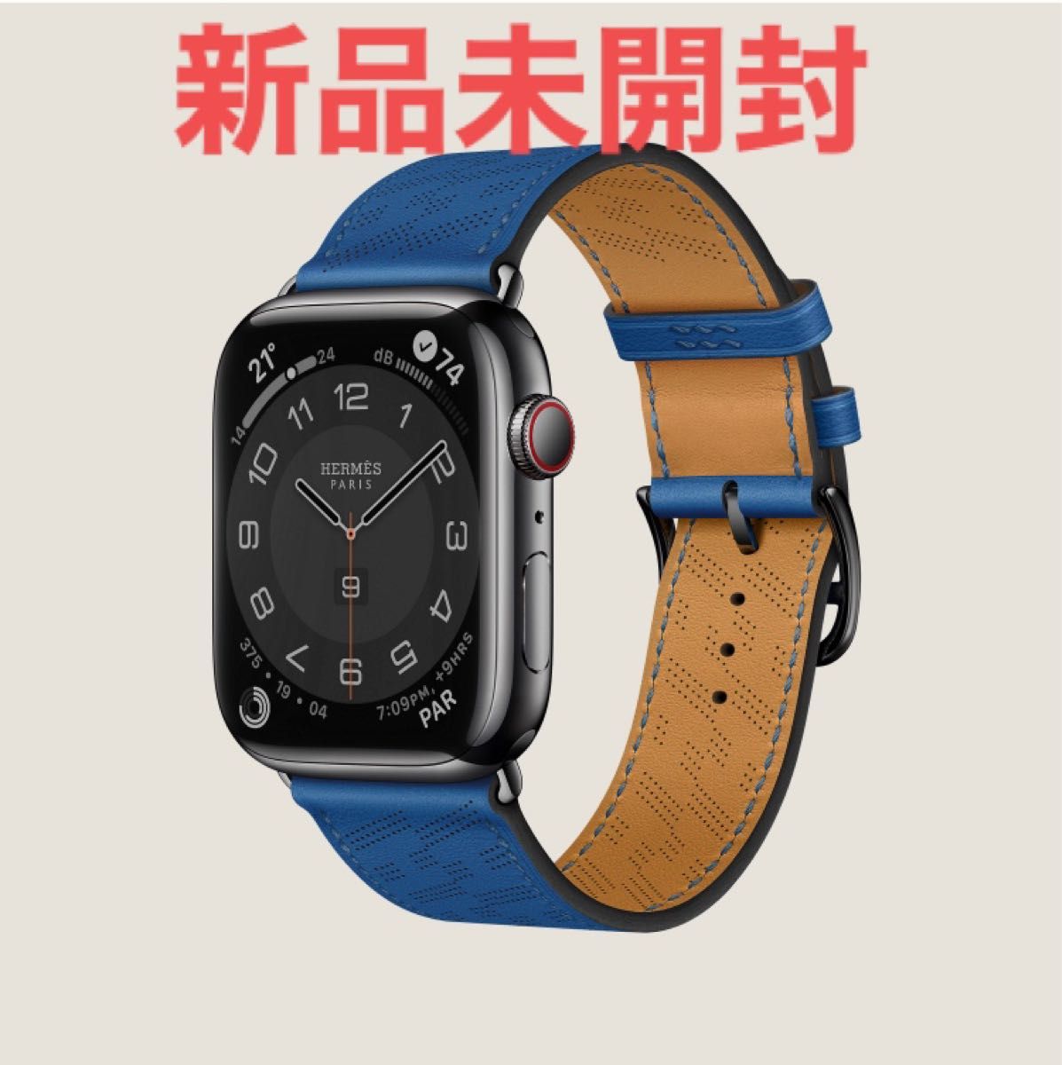 【新品未開封】Apple Watch HERMES H・ディアゴナル ブルー エルメス アップル レザーバンド シンプルトゥール