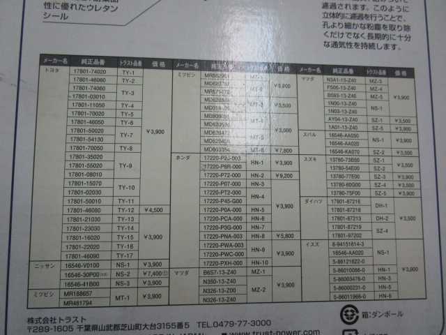 未使用！トラスト　エアクリーナー　エアインクス２　（MZ-5）　デミオ　フェスティバ　　Ｂ593-13-Ｚ40　　越谷_画像3