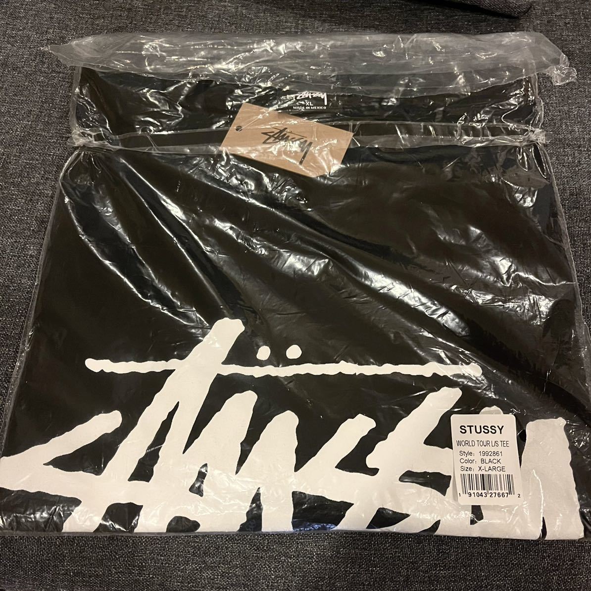 ステューシーWORLD TOUR L ロングスリー L S ブラック TEE 黒 - 通販