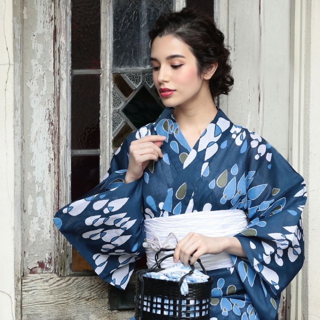 ◇高級綿変わり織り◇紺花火の古典上品浴衣◇大人ゆかた◇新品 呉服店