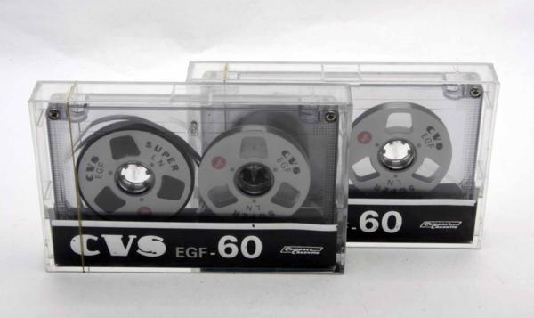 ※ 新品 レア オープンリール風 スケルトン 2本組 2本パック CVS カセットテープ エンドレス EGF 60分 Sa2621L7_画像1