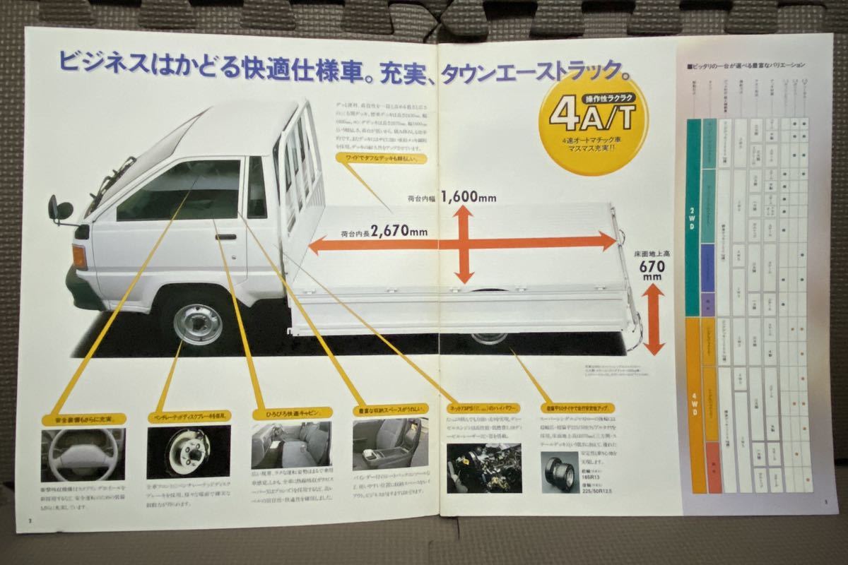 自動車カタログ トヨタ タウンエース トラック R20 R30 2代目 1996年 平成8年 11月 M30 M40 TOYOTA TOWNACE truck ライトエース 商用車 車_画像2