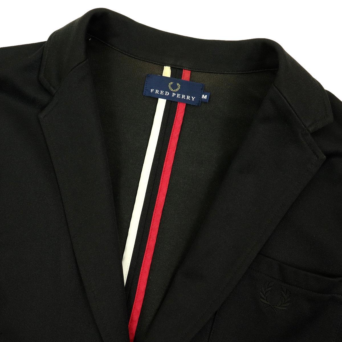 高級 通年 FRED PERRY ジャージー テーラードジャケット サイドライン