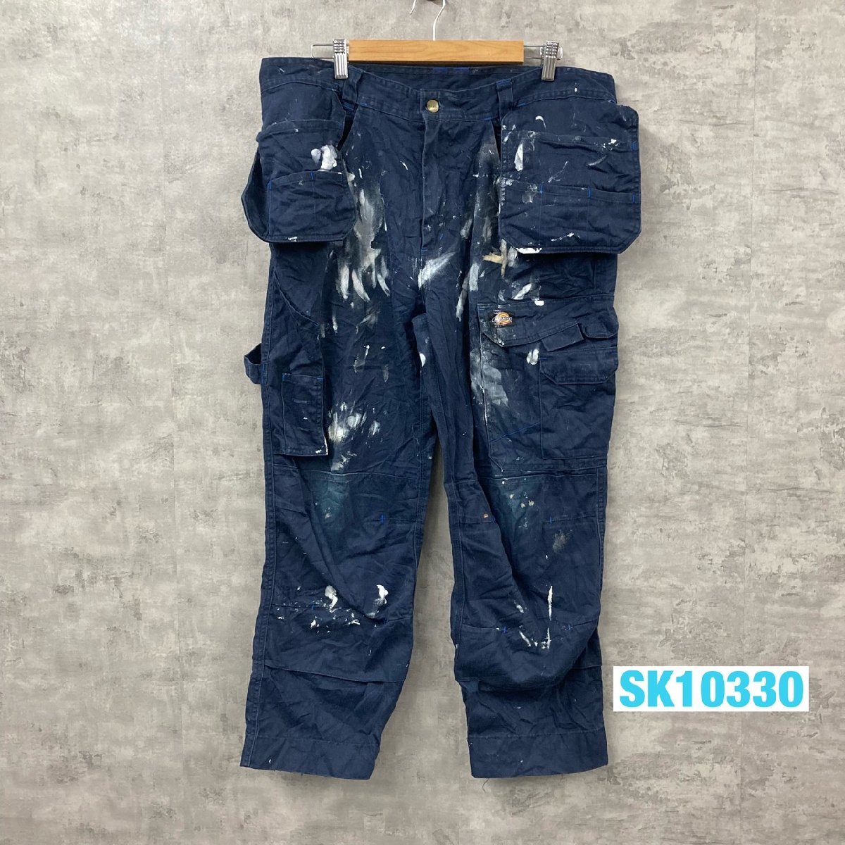 Dickies ブルー ジップフライ ペインターパンツ ダブルニー UK36R 実寸W37in P215391 USA 海外輸入 古着 SK10329_画像1