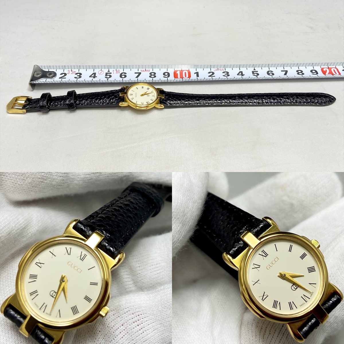 美品 新品電池 ベルト グッチ GUCCI 3400L 腕時計 薄型 ゴールド 美品 新品電池 ベルト グッチ GUCCI 3400L 腕時計 薄型 ゴールド