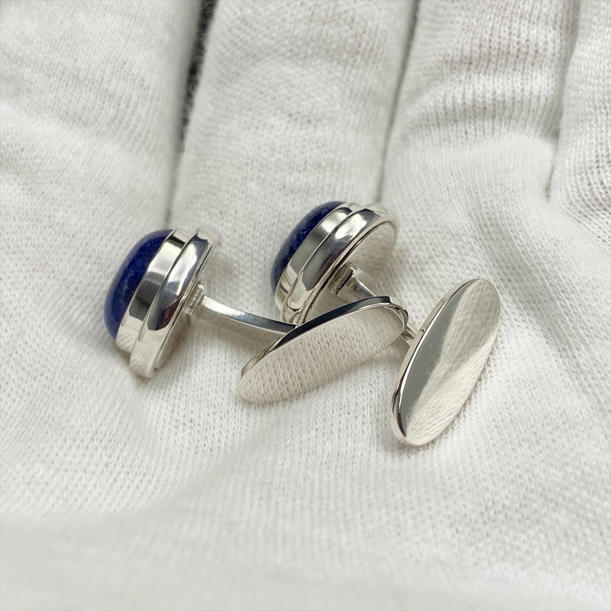 新品仕上 ジョージジェンセン GEORG JENSEN ラピスラズリ オーバル