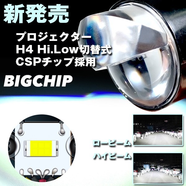 日本仕様 右側ハンドル H4 Hi.Low切替式 A82-H4 綺麗なカットライン 6500K ホワイト 新発売 全面ミニプロジェクターレンズ 9600LM_画像2