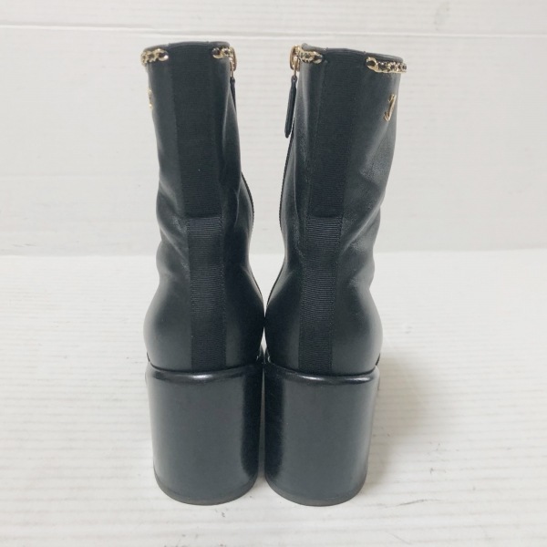 シャネル CHANEL ショートブーツ 35 1/2 C G37822 - レザー×化学繊維