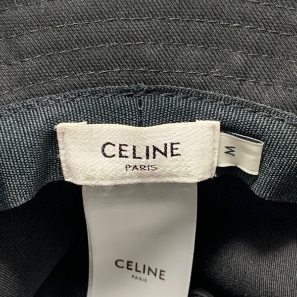 セリーヌ CELINE ハット M - コットン 黒×白 美品 帽子 | inmano.com.br