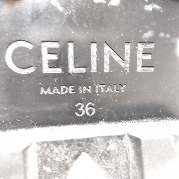 セリーヌ CELINE ショートブーツ 36 マーガレット レザー 黒