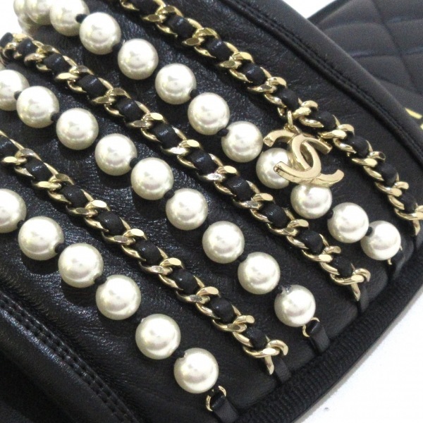 シャネル CHANEL サンダル M ココマーク ラムスキン 黒 レディース