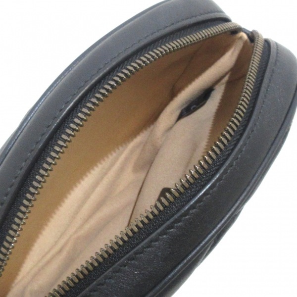 グッチ GUCCI ウエストポーチ 476434 GGマーモント レザー 黒 バッグ