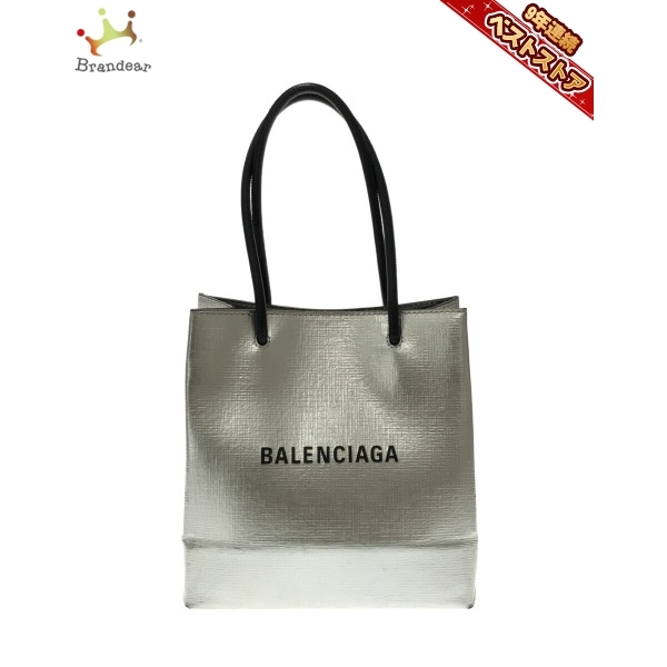 【送料込】 BALENCIAGA バレンシアガ トートバッグ バッグ シルバー×黒 レザー XXS ショッピングトート 597858 かばん、バッグ 【送料込】 BALENCIAGA バレンシアガ トートバッグ バッグ シルバー×黒 レザー XXS ショッピングトート 597858 かばん、バッグ