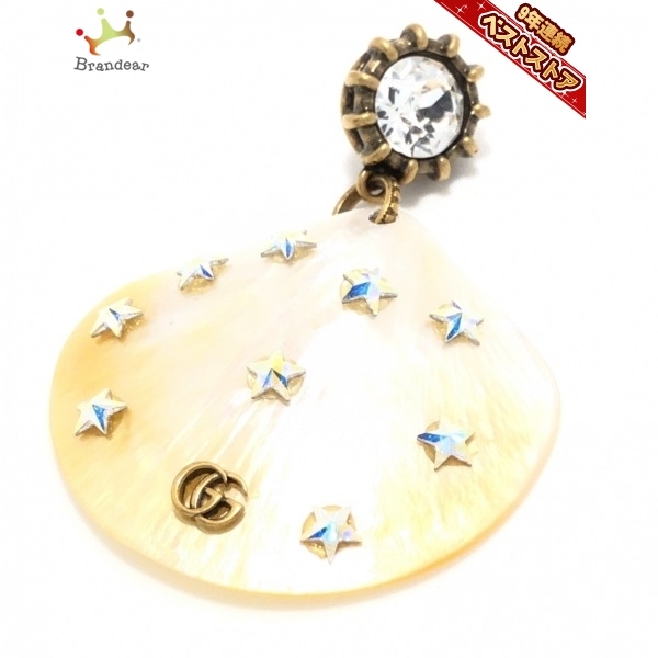 本物 - ピアス GUCCI グッチ プラスチック×金属素材 美品 ピアス(片側)/シェル/スター(星)/ビジュー アイボリー×ゴールド×マルチ その他 本物 - ピアス GUCCI グッチ プラスチック×金属素材 美品 ピアス(片側)/シェル/スター(星)/ビジュー アイボリー×ゴールド×マルチ その他