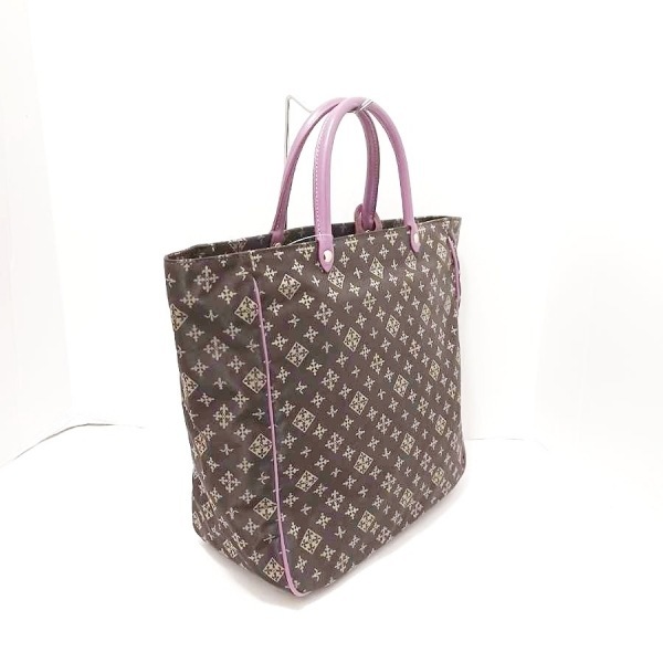 ラシット russet トートバッグ ナイロン×レザー ダークブラウン×ベージュ×パープル バッグ russet(ラシット) 名刺入れ 黒×グレー ナイロン×レザー