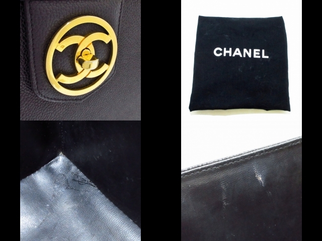 シャネル CHANEL バニティバッグ - キャビアスキン 黒 レディース ココ