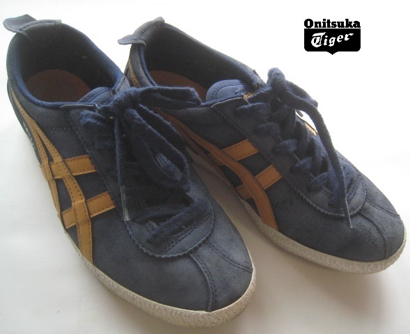 人気!!オニツカタイガー Onitsuka Tiger*メキシコ MEXICO ヌバック スニーカー 紺×橙 ネイビー 24.5cm_画像1