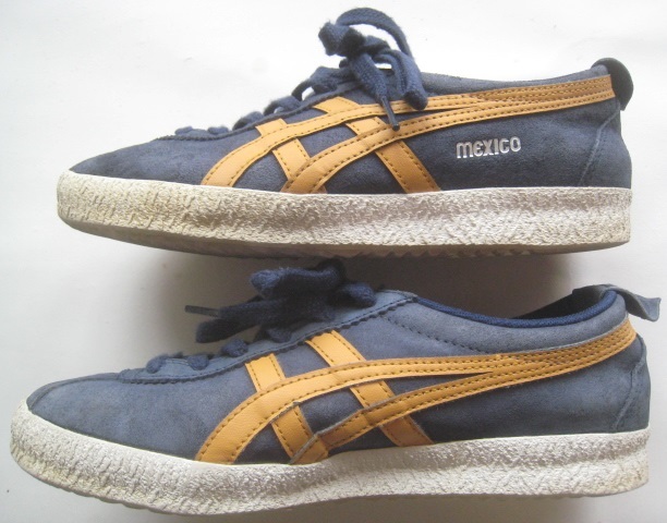 人気!!オニツカタイガー Onitsuka Tiger*メキシコ MEXICO ヌバック スニーカー 紺×橙 ネイビー 24.5cm_画像3