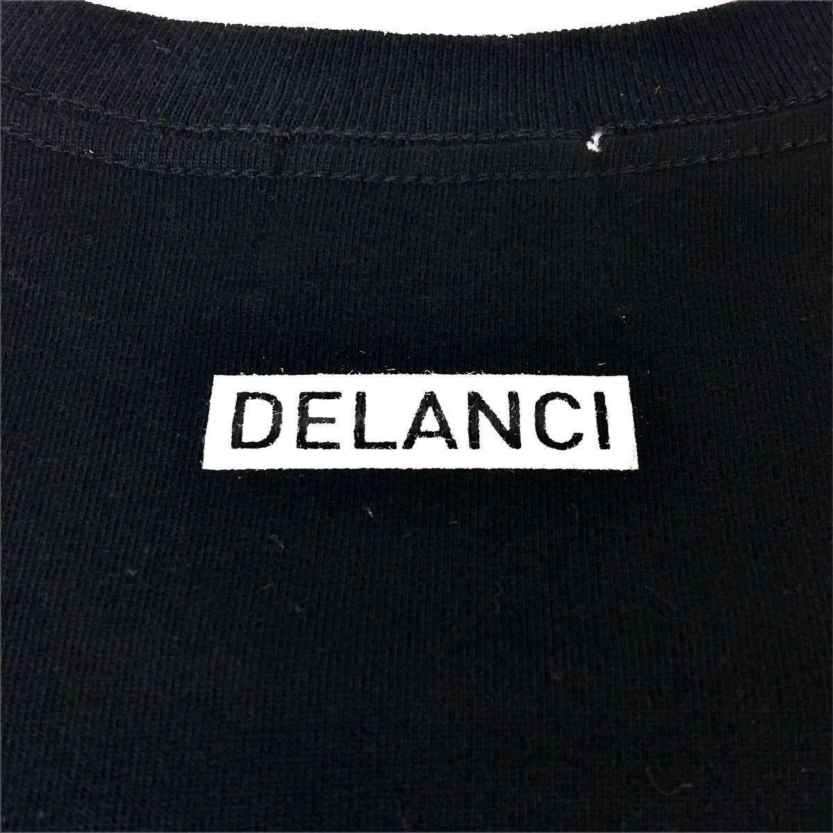 新品 DELANCI デランシー NYC ニューヨークシティ ボックス ロゴ Tシャツ 90年代 ストリート スケーター SK8 ブランド 黒 ブラック Sサイズ