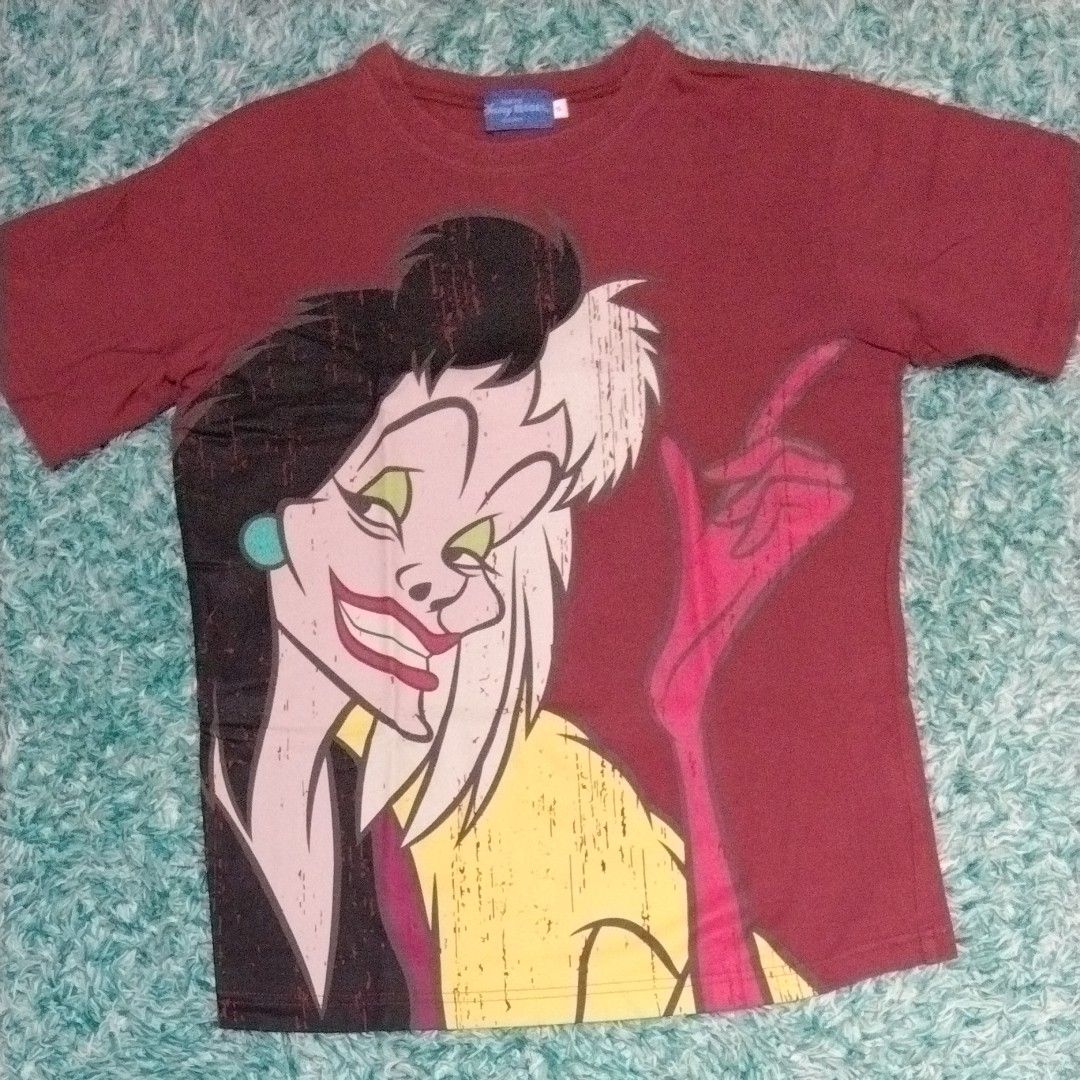 ディズニーヴィランズ Tシャツ ディズニーリゾート 101 クルエラ ユニセックスSサイズ レディースM L相当