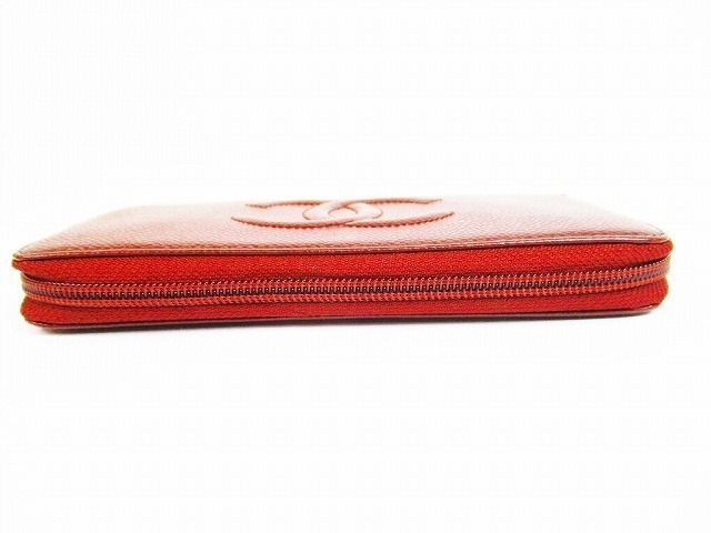 未使用】シャネル CHANEL キャビアスキン CCロゴ ココマーク ラウンド