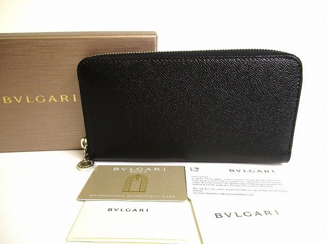 未使用保管品】 ブルガリ BVLGARI ブルガリ・ブルガリ レザー ジップ