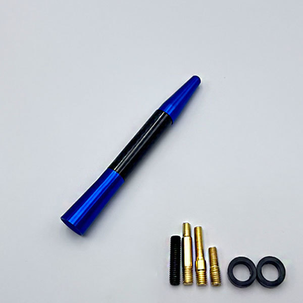 カーボンアンテナ スズキ ラパン HE22S 伸縮タイプ 11.5cm-28cm ブラックカーボン / ブルーアルマイト_画像10