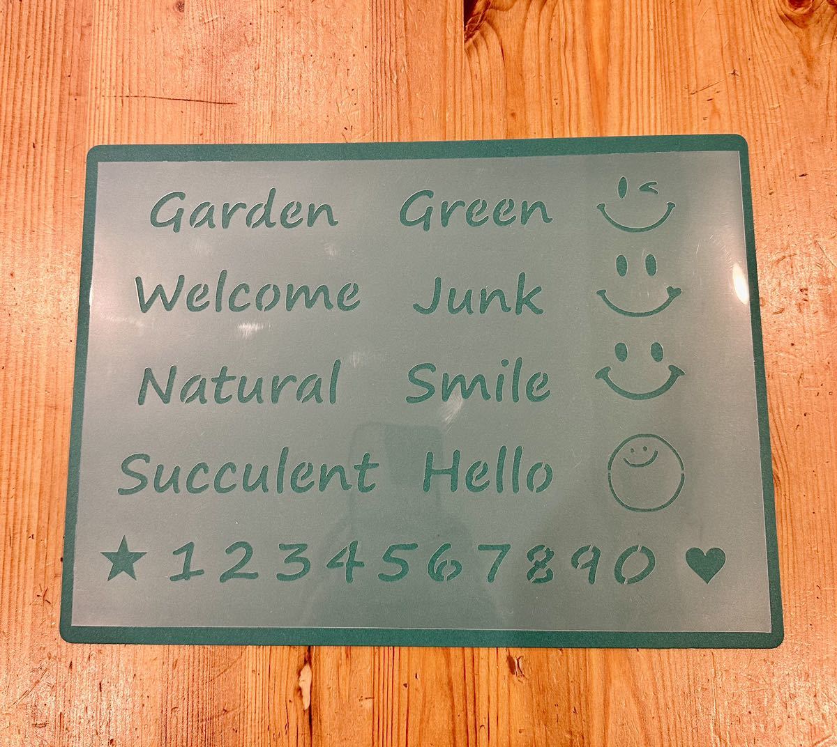 No.237 stencil seat decorative plant succulent plant green garden wellcome Smile Heart star figure stencil plate 