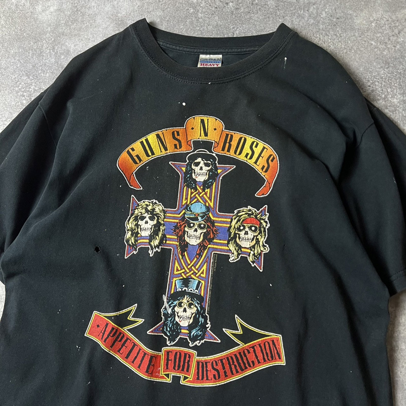 雰囲気系 00s Guns N' Roses Appetite for Destruction プリント 半袖 Tシャツ M 00年代 オールド  ガンズアンドローゼズ バンド バンT JChere雅虎拍卖代购