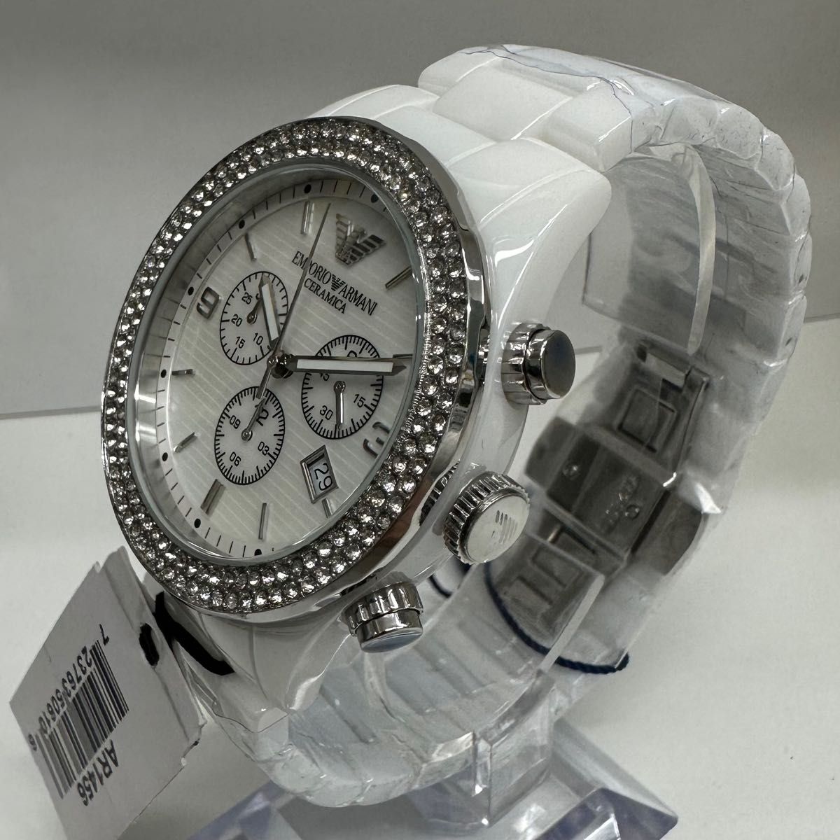 【新品】エンポリオアルマーニ 腕時計 男性メンズ クロノグラフ ホワイト　 メンズ腕時計