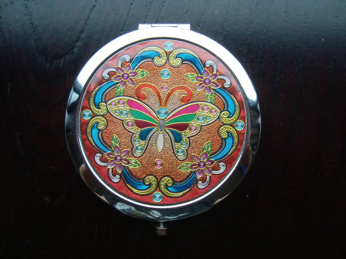  portable hand-mirror butterfly, sweetfish Taya . trace design Thai. . earth production USED
