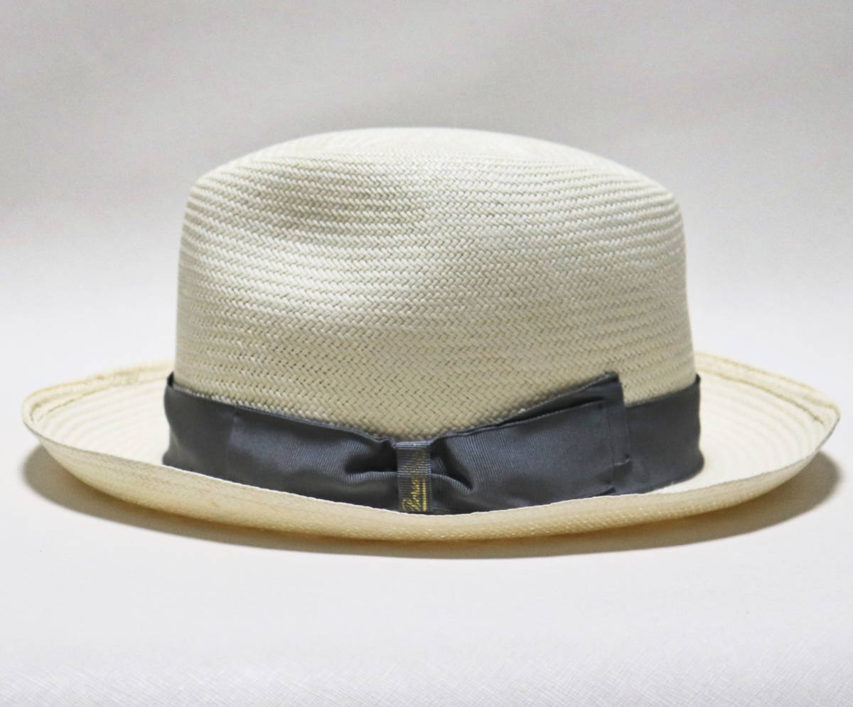 《Borsalino ボルサリーノ》新品 定価55,000円 イタリア製 春夏モデル 天然草 パナマハット 麦わら帽子 ミディアムブリム  58(M)A8126