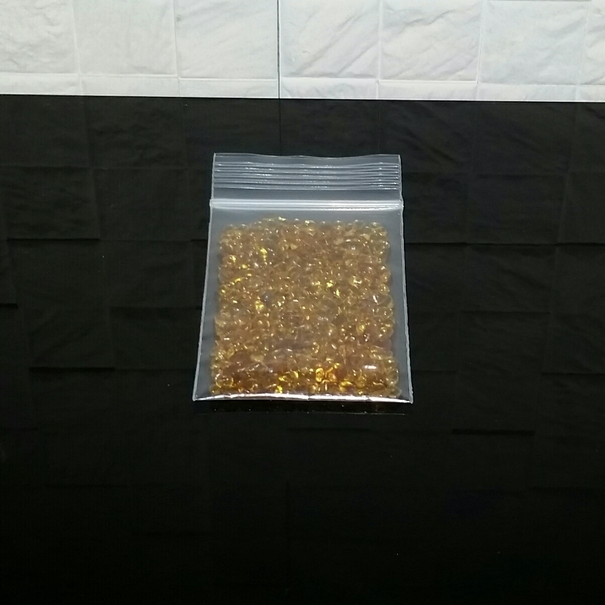 [ gold color ( amber )] glass beads Φ3~6mm 12g