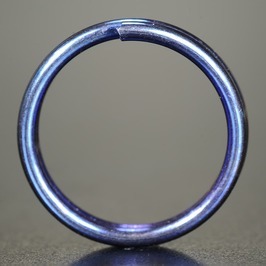 二重リング 丸押 ブルー チタン ハンドクラフト材 [ 14mm ] 二重カン 青 キーリング キーホルダー 二重チング_画像2
