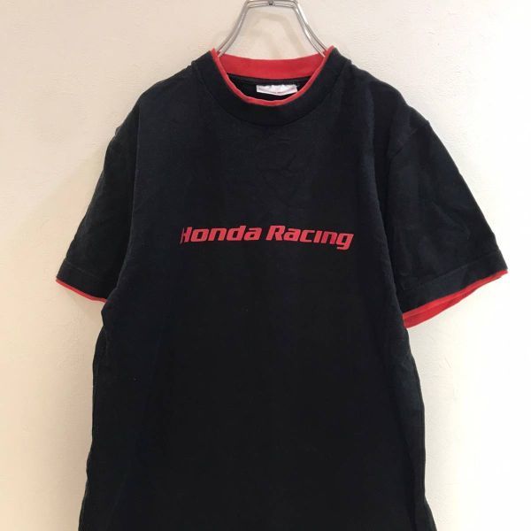 HONDA　RACING/ホンダレーシング 半袖 Tシャツ レーシング ブラック 黒 メンズ M　レースサーキット_画像2