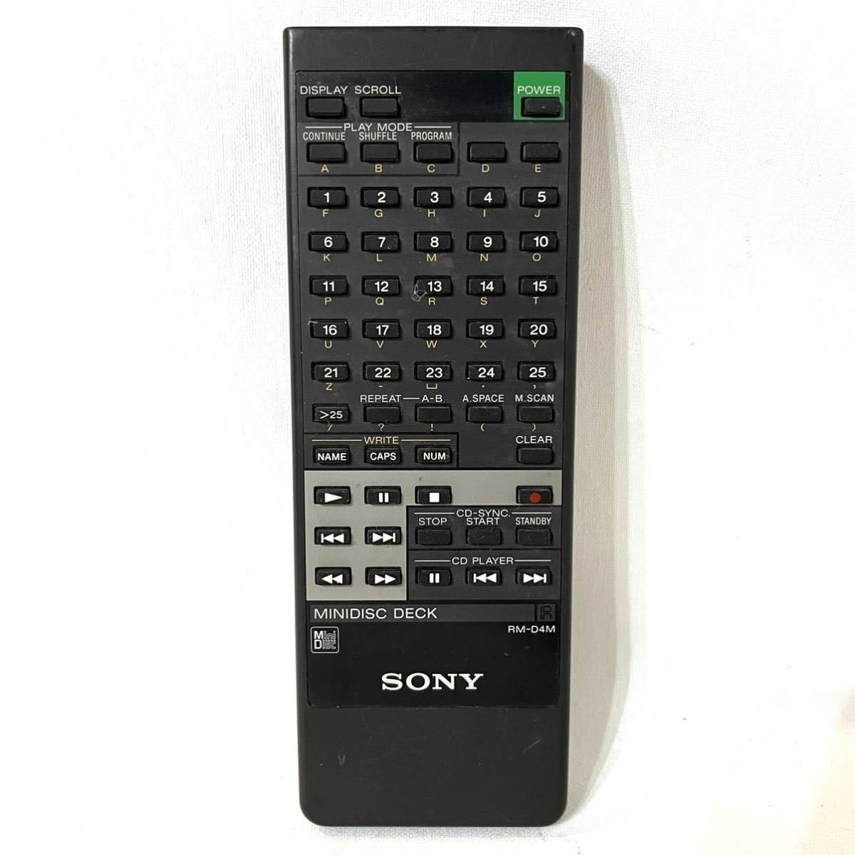 【送料無料】SONY ソニー MDデッキ MDS-303 MDS-S35 用リモコン RM-D4M_画像1