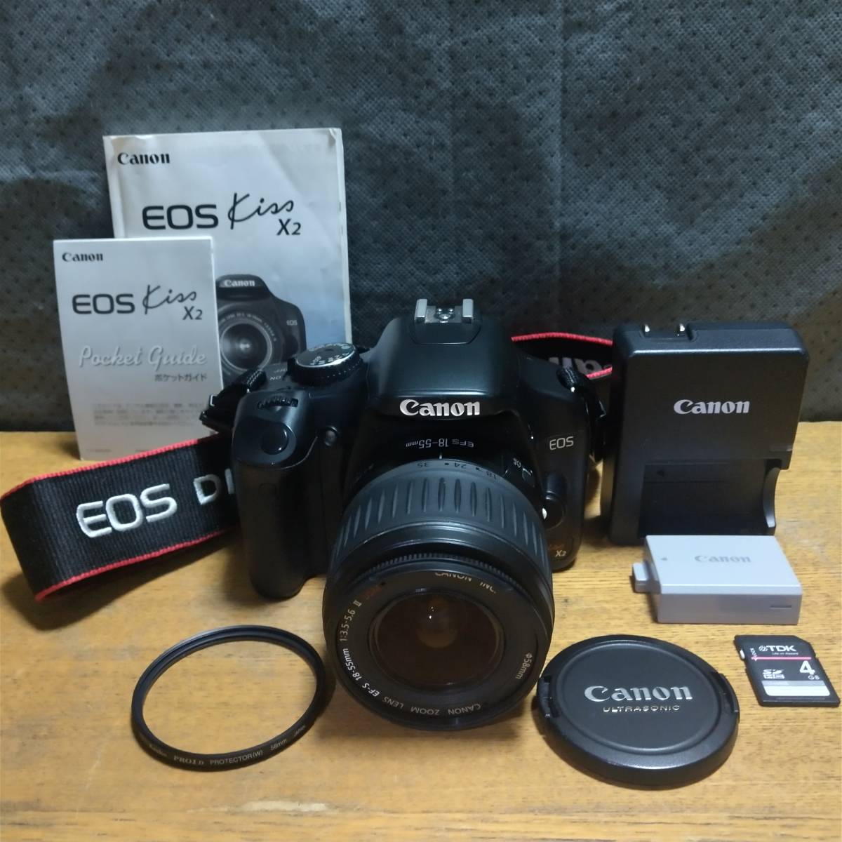 美品】☆Canon EOS Kiss X2/EF-S 18-55mm F3.5-5.6 Ⅱ USM デジタル