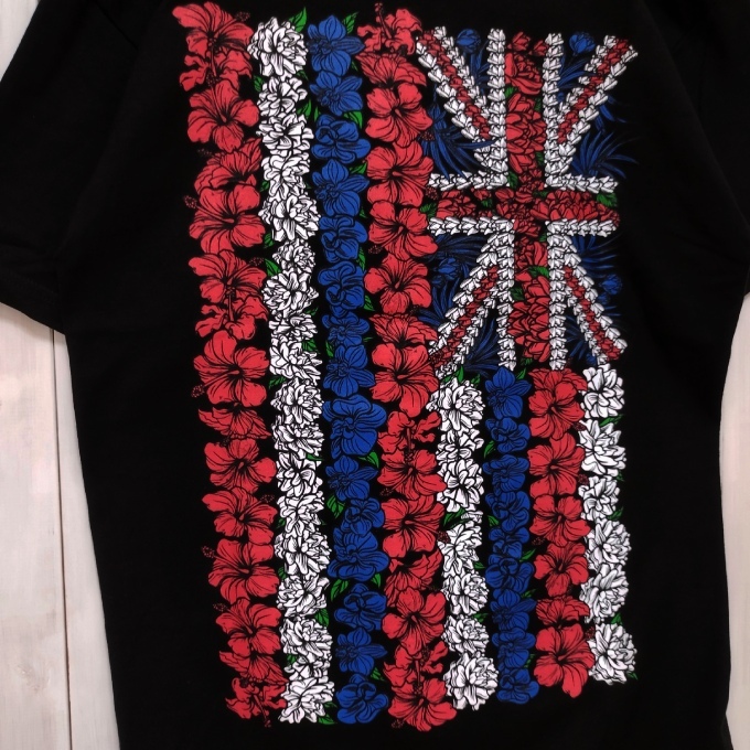 即決【新品】VANS　USバンズ　ハワイ限定　Tシャツ　ブラック　S　★HAWAII FLAG MOSAIC FLORAL_画像5