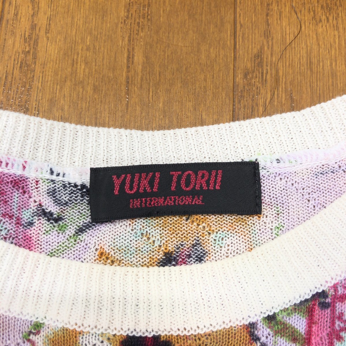 YUKI TORII ユキトリイ 総柄 コットン サマーニット ベスト 38(M) 日本