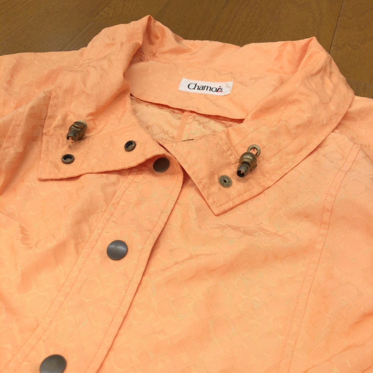 ● Chamois シャミー スプリングコート 44(2XL) オレンジ系 コート 羽織り 3L ゆったり 大きいサイズ レディース ジオン商事_画像4