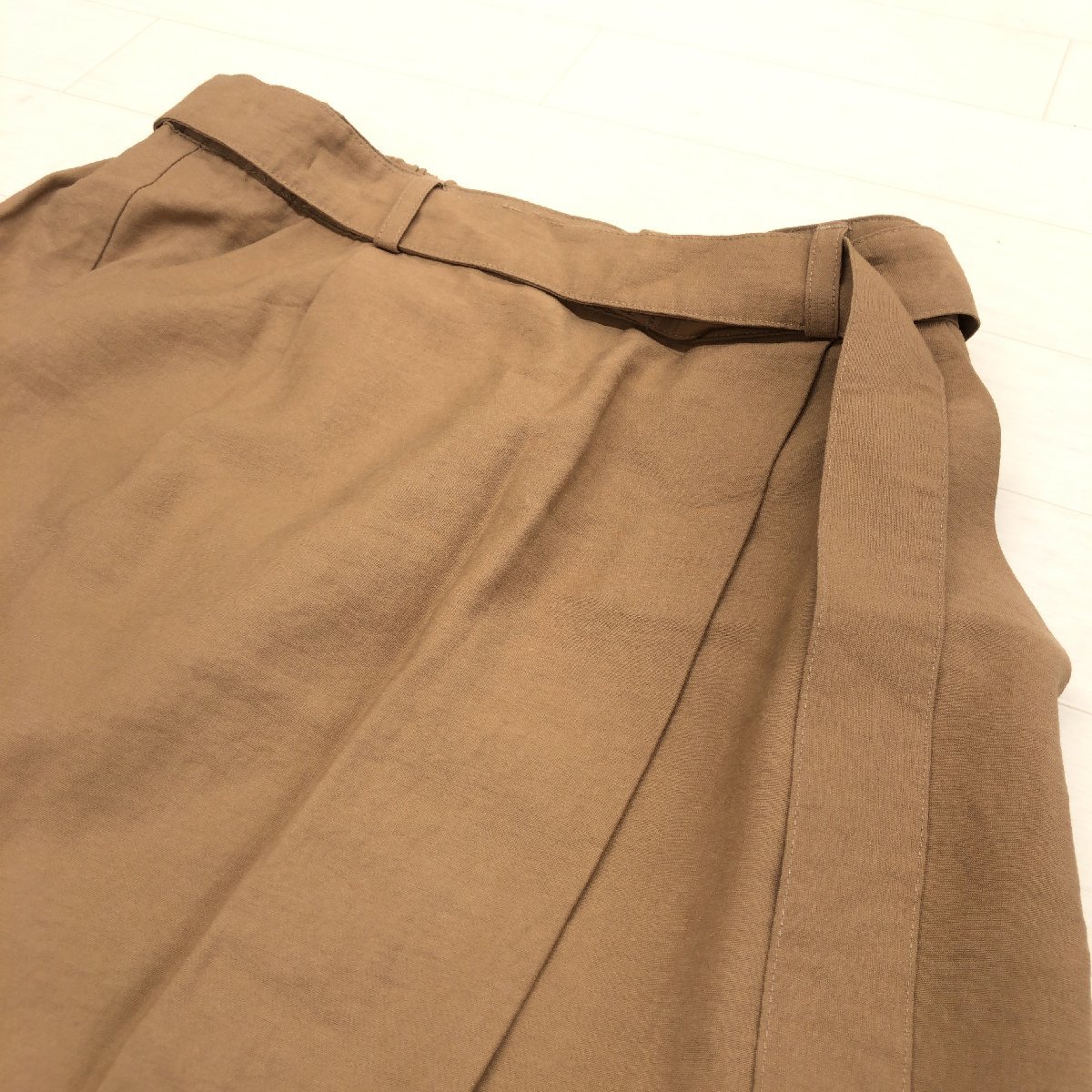 Rey BEAMS ビームス 紐ベルト装飾 スリット ロングスカート 0(S) ブラウン ミモレ丈 国内正規品 レディース 女性用_画像4