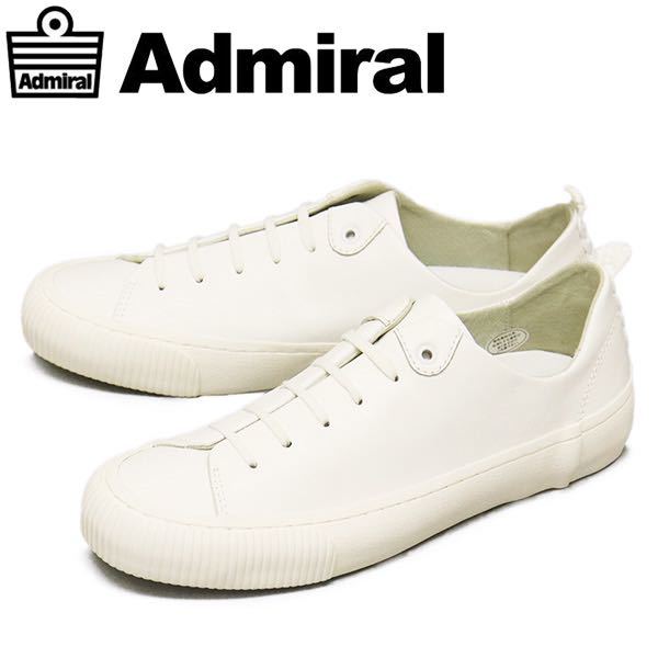 新品未使用 Admiral レザー スニーカー 本革 靴 27 UK8 靴 ホワイト
