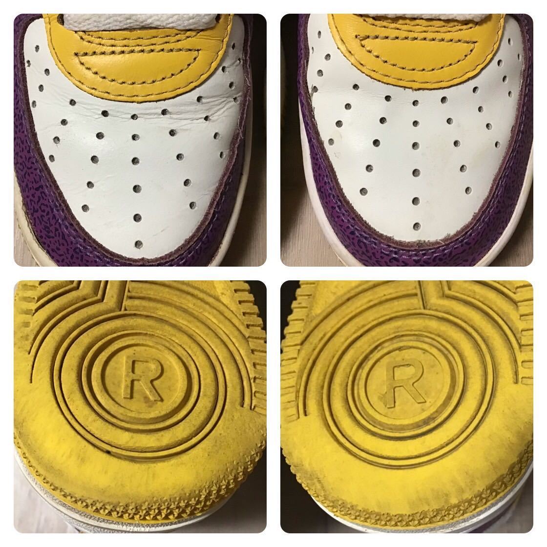 ★Lakersカラー★ レザー BAPESTA スニーカー 26cm US8 a bathing ape cement BAPE STA shoes sneakers エイプ ベイプ ベイプスタ w9al_画像8