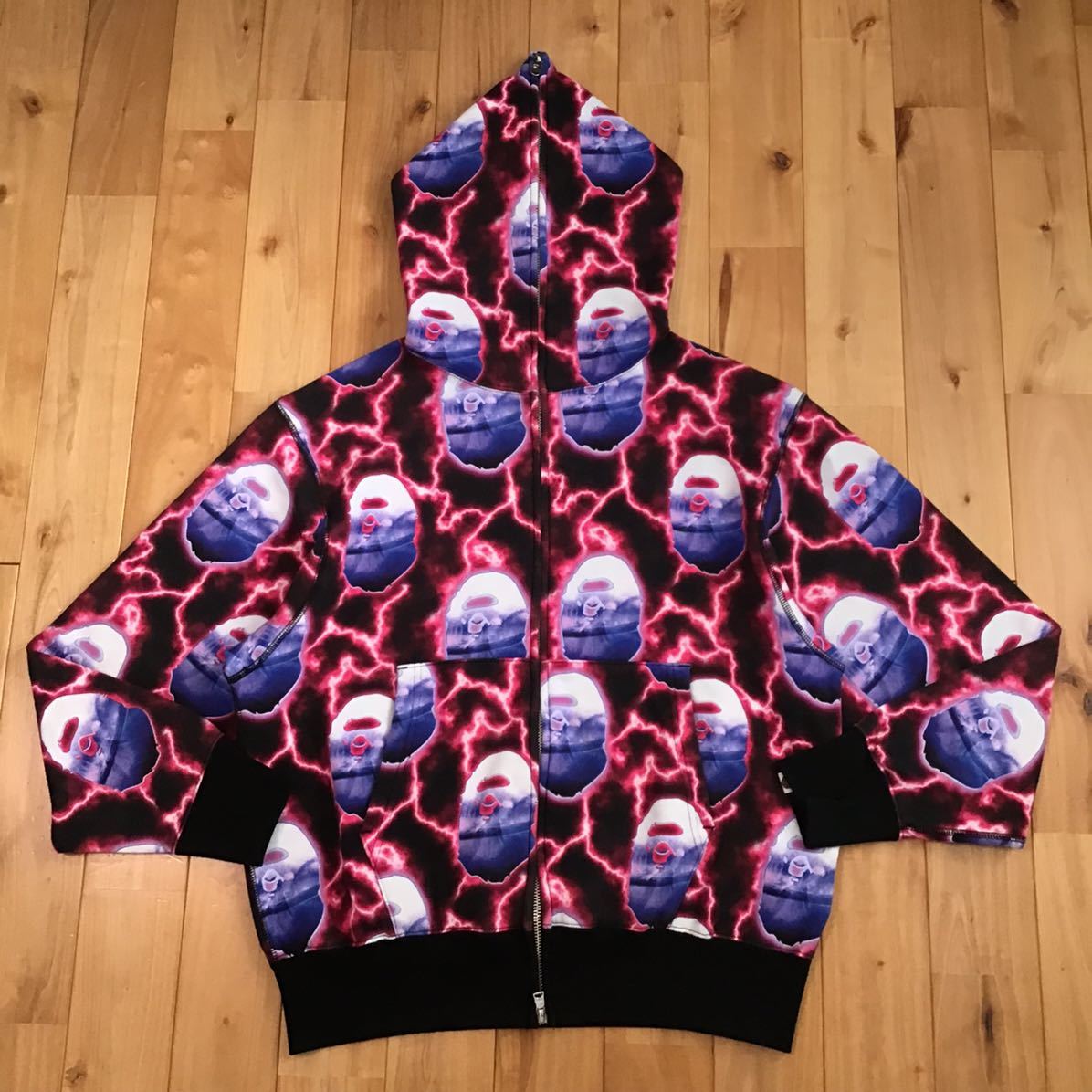 BAPE LIGHTNING フルジップ パーカー Sサイズ a bathing ape full zip hoodie エイプ ベイプ アベイシングエイプ ライトニング io