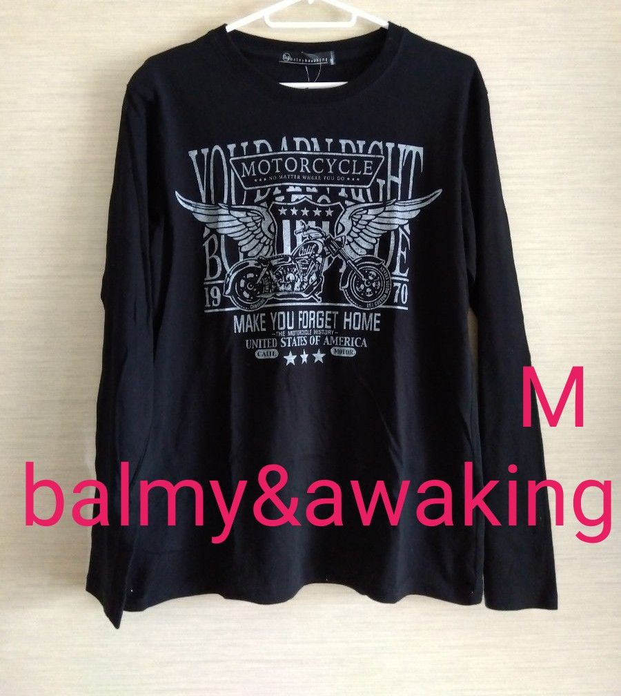 balmyawaking】新品タグ付き 長袖Ｔシャツ ロンT M 黒｜PayPayフリマ