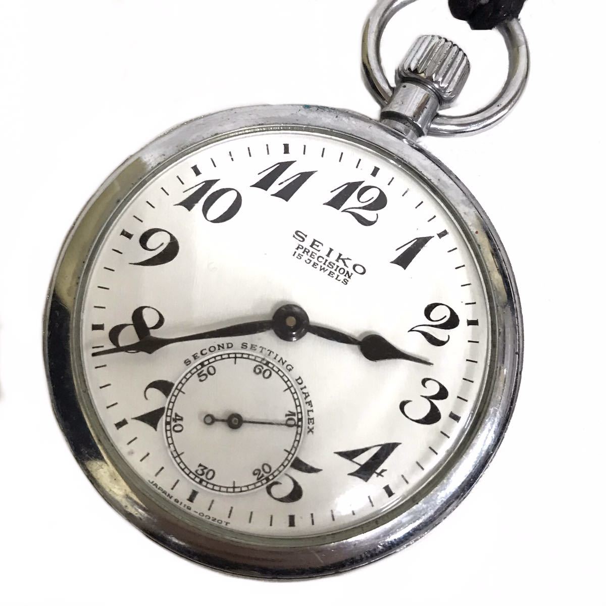 SEIKO 手巻き時計 懐中時計 SECOND SETTING DIAFLEX JAPAN 9119-0020T