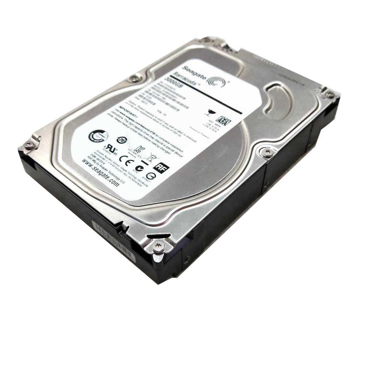 【中古パーツ】3.5 SATA 3TB 1台 正常 seagate ST3000DM001 使用時間0H ■HDD2412_画像1