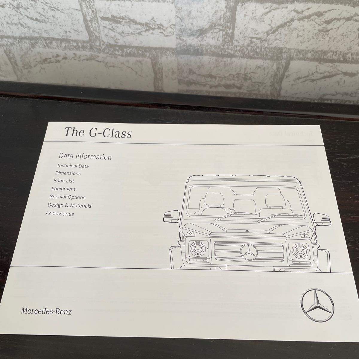 ⑪ The G-Class  CATALOG  メルセデス ベンツ Gクラス カタログ/ Data Information 付き