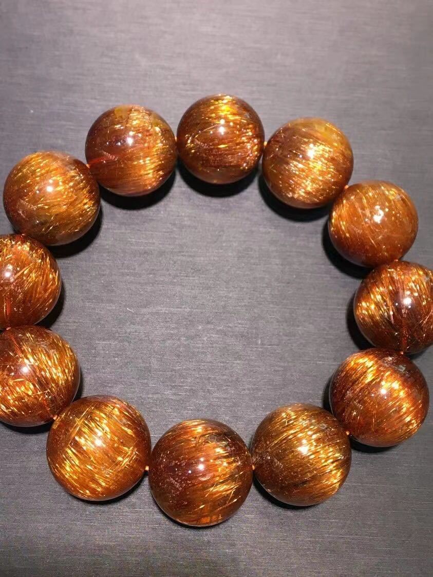 天然銅色ゴールドルチルクオーツ ブレスレット 20mm | normanhubbard.com