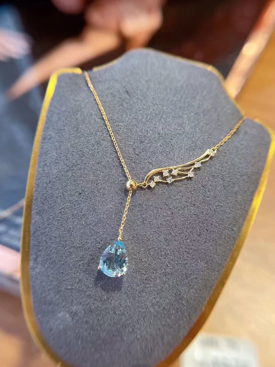 天然アクアマリン ダイヤ ネックレス 1.03ct k18 ¥ | normanhubbard.com
